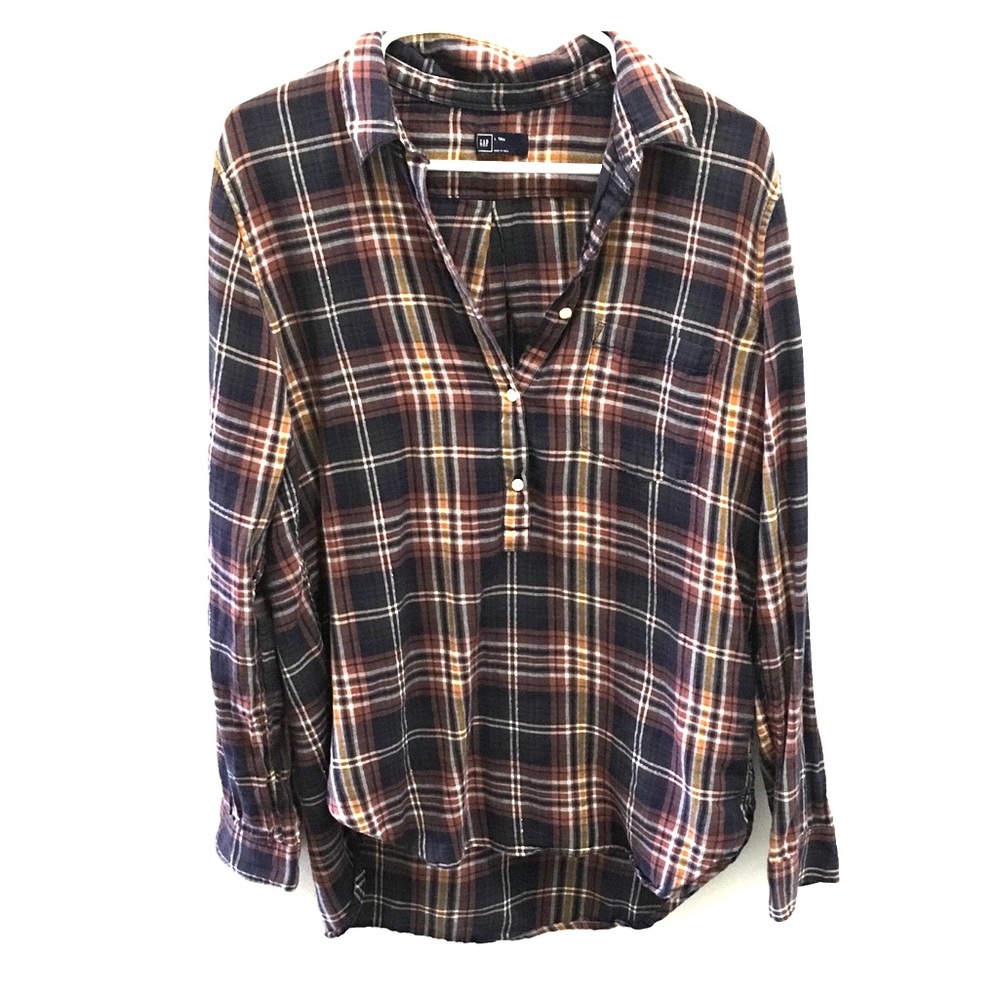 Cute half-button down flannel